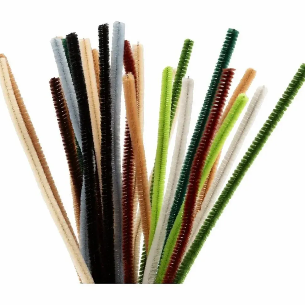 Chenille Ø6 mm. - Natur, 25 stk