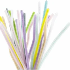 Chenille Ø6 mm. - Pastel, 25 stk