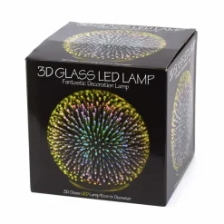 3D glas lampe m. LED lys