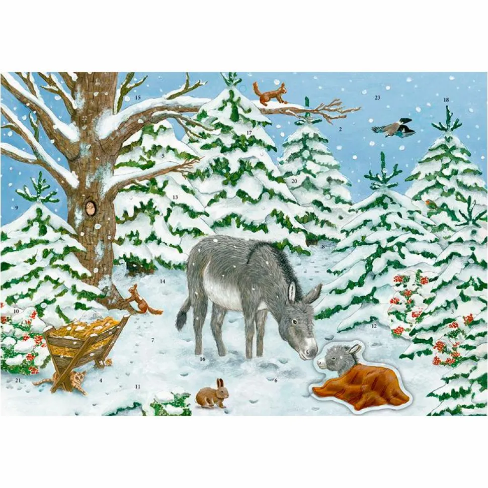 Julekalender m. klistermærker - Det lille æsel