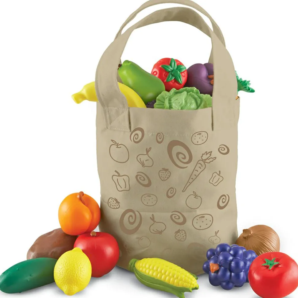 Legemad - Indkøbspose m. frugt og grønt, 16 stk