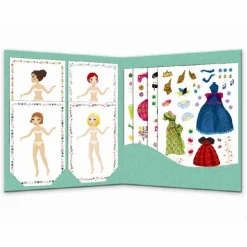 Påklædningsdukker m. stickers - Modetøj