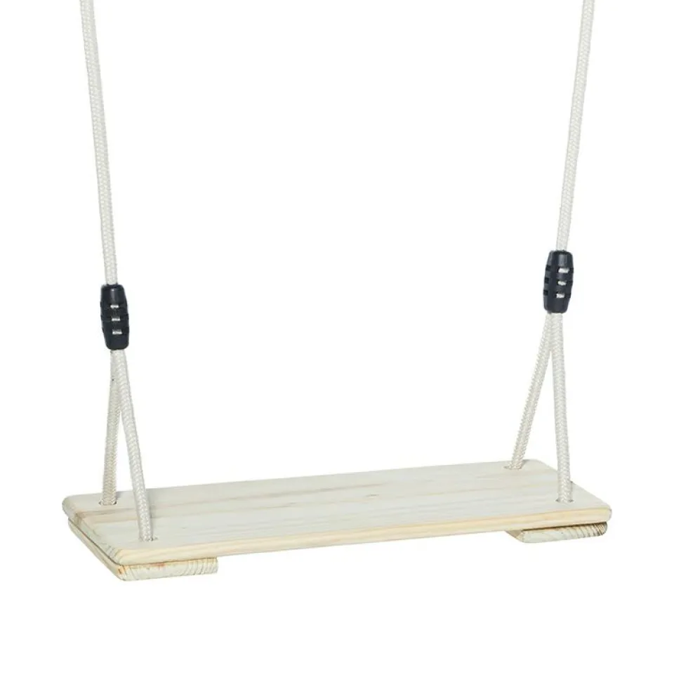 Trægynge 44 x 17,5 cm - 6 meter (beige reb)