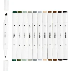 Twin Markers - Natur, 12 stk