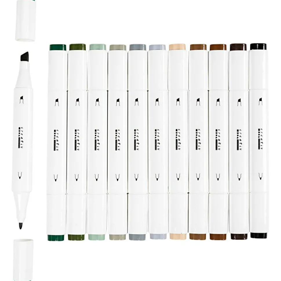 Twin Markers - Natur, 12 stk