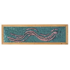 Vægpanel m. pailletter - Blå/Pink, 1 stk