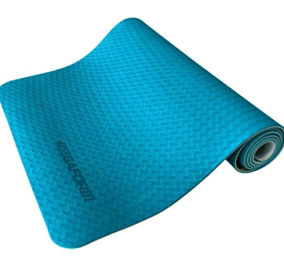 Yogamåtte 183 x 61 cm - Blå/Grå